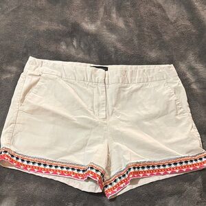Cynthia Rowley Cream Shorts with Colorful Trim